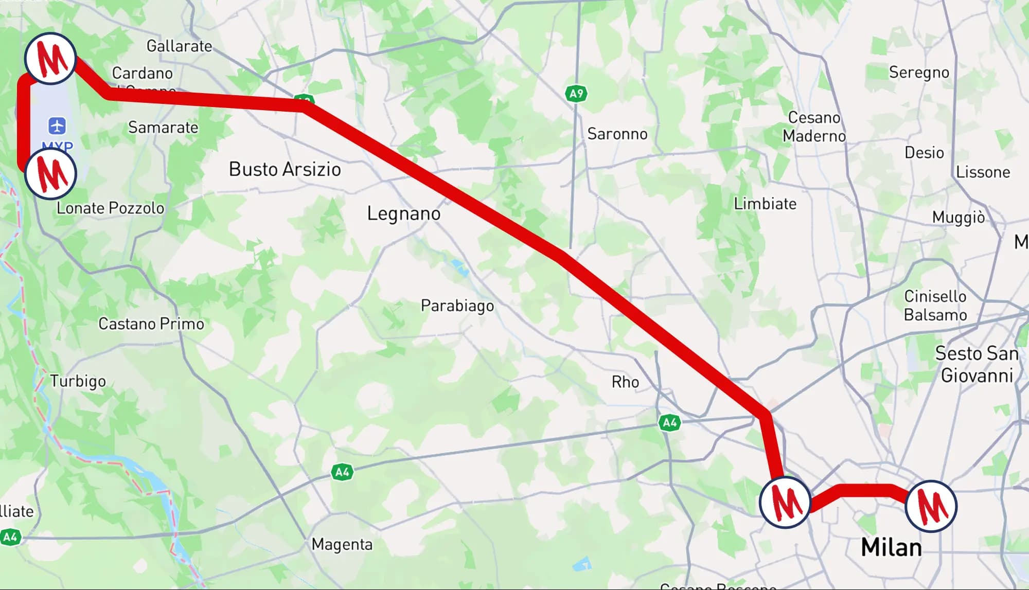 Milano Stazione Centrale – Aeroporto di Malpensa T1/T2